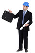 Engineer holding a briefcase