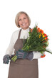 Horizontal image of female florist