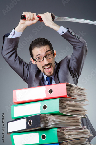 Photo: Man with sword and paper Man with sword and paper