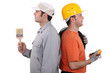 Painter and electrician back to back