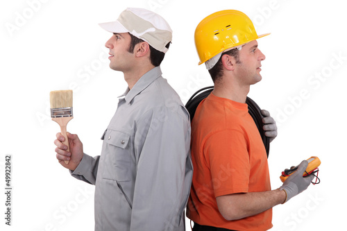 Photo: Painter and electrician back to back Painter and electrician back to back