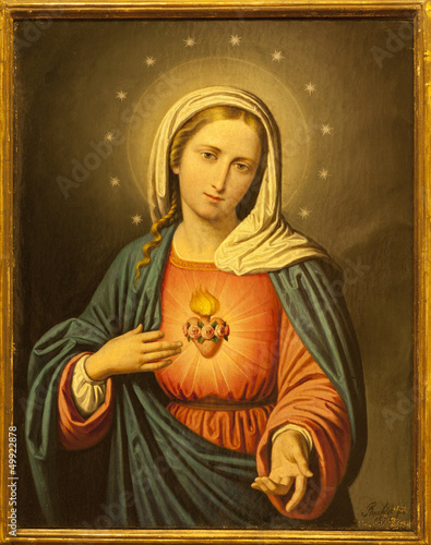 Photo: Verona - Heart of Virgin Mary. Paint from church San Lorenzo Verona - Heart of Virgin Mary. Paint from church San Lorenzo