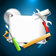 Tools and empty paper - Carpentry background