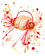 brain in headphones