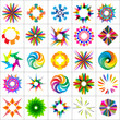 set of 25 colorful design elements, icons