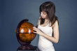 girl with globe