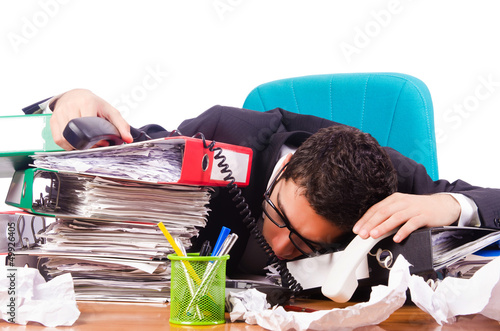 Photo: Busy stressed man in the office Busy stressed man in the office