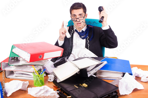 Photo: Busy stressed man in the office Busy stressed man in the office
