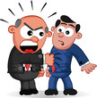 Angry Boss is Yelling at an Employee Cartoon