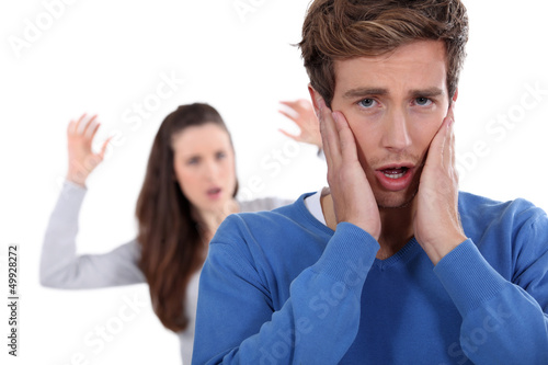 Photo: a couple having a dispute a couple having a dispute