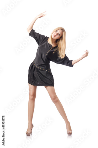 Photo: Attractive tall model isolated on white Attractive tall model isolated on white