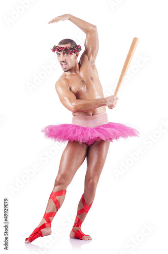 Photo: Muscular ballet performer in funny concept Muscular ballet performer in funny concept
