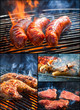 Photo: Fried meat on the grill Fried meat on the grill