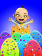 Baby With Easter Eggs