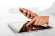 Businesswoman and digital tablet.