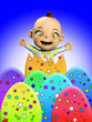 Baby With Easter Eggs