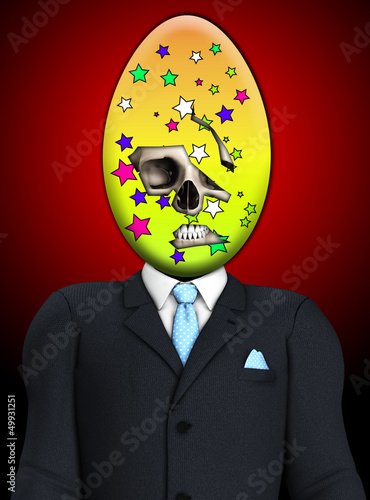 Illustration: Sinister Easter Egg Skull Man Sinister Easter Egg Skull Man