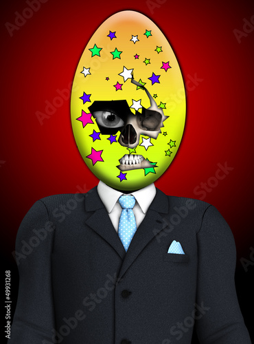 Illustration: Sinister Easter Egg Skull Man Sinister Easter Egg Skull Man