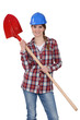 Woman wearing hard hat