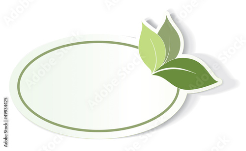 Vector: étiquette bio, label écologique vide, sticker vert étiquette bio, label écologique vide, sticker vert