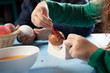 Painting traditional Easter eggs