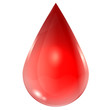drop in red on a white background