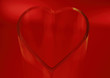 Heart made of glass on red background - grunge
