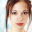 girl's face with freckles