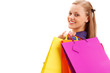 woman holding shopping bags
