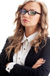 businesswoman portrait over white