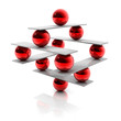 Balance: abstrakte Konstruktion aus Kugel - 3D Grafik