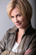 Portrait of a woman in a leather jacket