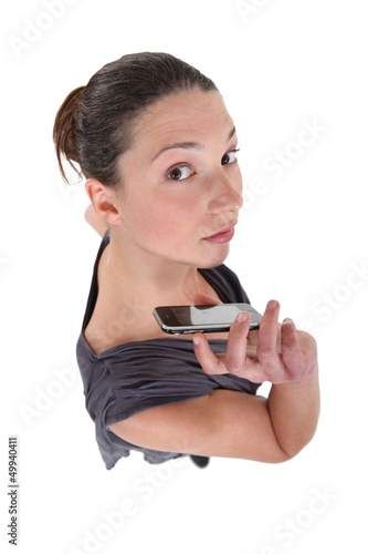 Photo: Woman with Smartphone in hand Woman with Smartphone in hand