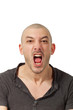 Photo: man on white background screaming man on white background screaming