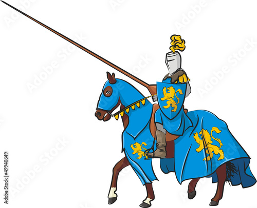 Vector: medieval knight in armor - a knights' tournament medieval knight in armor - a knights' tournament