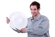Man with rosette