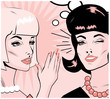 Gossiping Women - Retro Clip Art