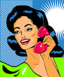 Illustration: Lady Chatting On The Phone - Retro Clip Art Lady Chatting On The Phone - Retro Clip Art
