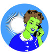Lady Chatting On The Phone - Pop Art