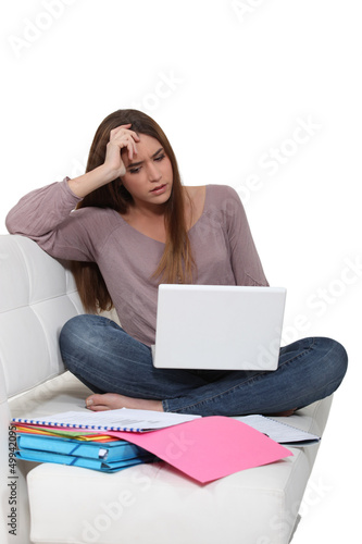 Photo: Stressed university student Stressed university student