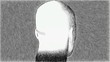 Sketch of a man 3d illustration. Rotating head.