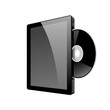 Realistic tablet pc computer with DVD Disk. Vector