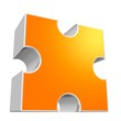 großes orangenes Puzzleteil