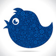 tweet bird design with gear stock vector