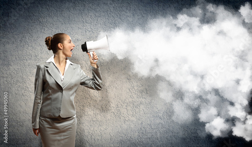 Photo: businesswoman with megaphone businesswoman with megaphone