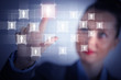 Image of female touching icon of social network
