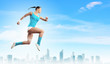 Photo: Image of sport woman jumping Image of sport woman jumping