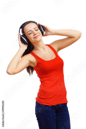 Photo: Happy smiling girl dancing Happy smiling girl dancing
