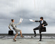 Puppet businesspeople