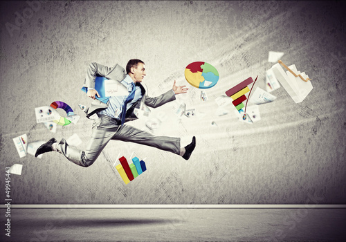 Photo: Image of running businessman Image of running businessman